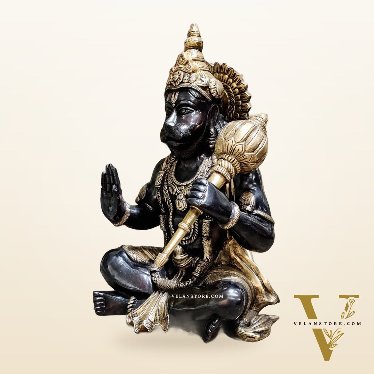 Hanuman Aashirwaad Brass Idol | Handcrafted in Superfine Brass | 17" Height