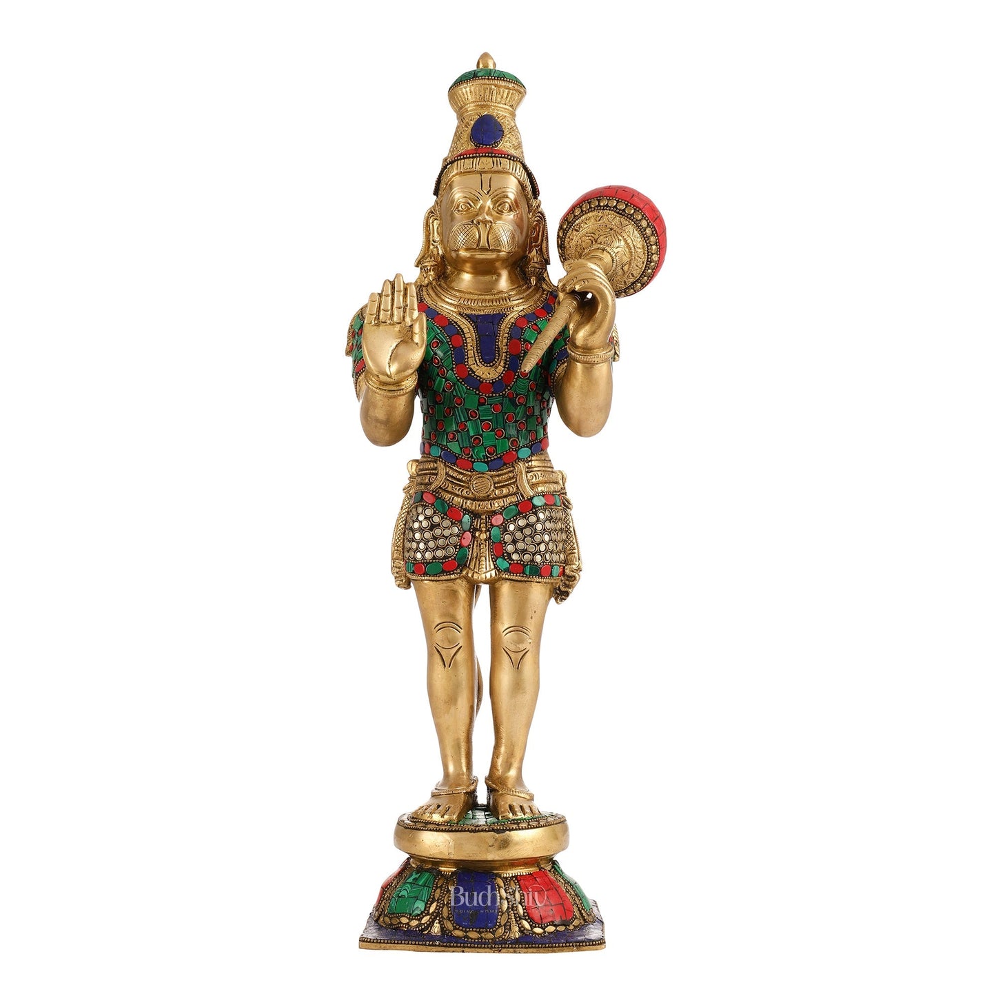 Brass standing Hanuman Statue - 21.5"