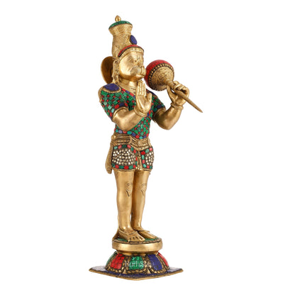 Brass standing Hanuman Statue - 21.5"