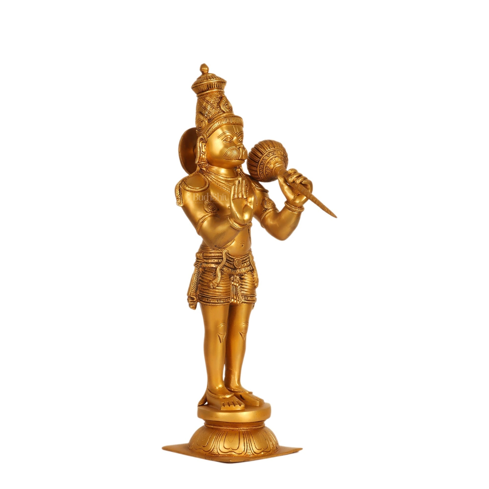 Hanuman Statue in Blessing Aashirwaad Mudra | Superfine Brass | 21.5" Tall