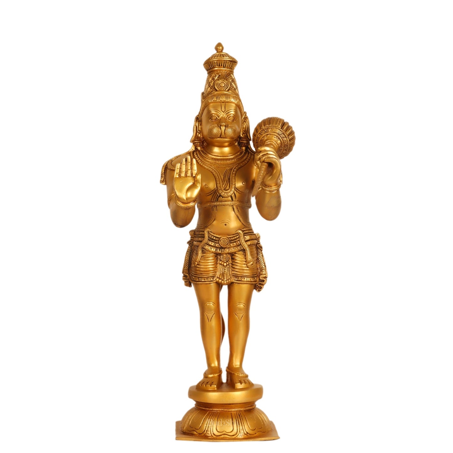 Hanuman Statue in Blessing Aashirwaad Mudra | Superfine Brass | 21.5" Tall