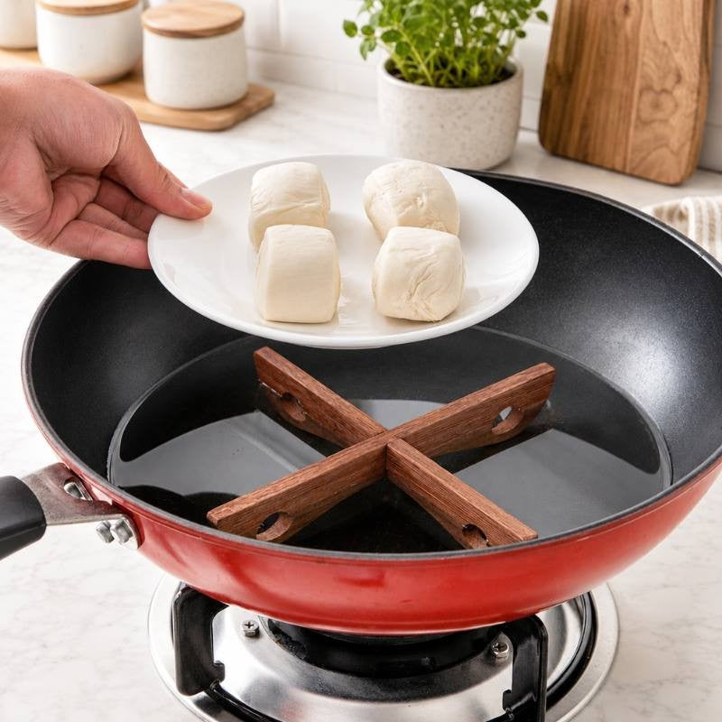 Acacia Wood Detachable Trivet for Hot Pots & Pans, Wooden Table Heat Protector Stand