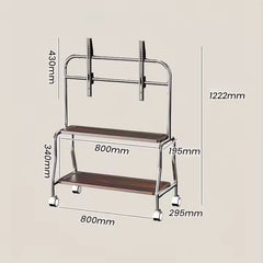 Solid Wood TV Shelf with Storage – Heavy-Duty Stand for TV, Console & Media Accessories
