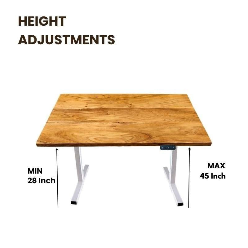 Height-Adjustable Standing Desk with Pure Solidwood Table-Top (Not Mdf )