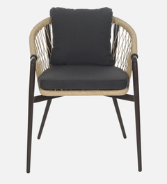 Hall Outdoor Patio Seating Set 4 Chairs and 1 Table Set (Black + Honey) Braided & Rope