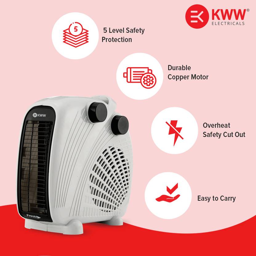 KWW HF01-2000W-GY Fresto ISI Certified Fan Room Heater-2