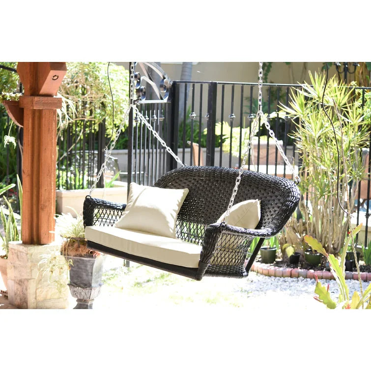 Gwil Double Seater Hanging Swing Without Stand For Balcony, Garden Swing, (Black)