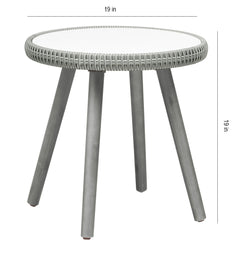 Orek Outdoor Patio Seating Set 2 Chairs and 1 Table Set (Grey + White)