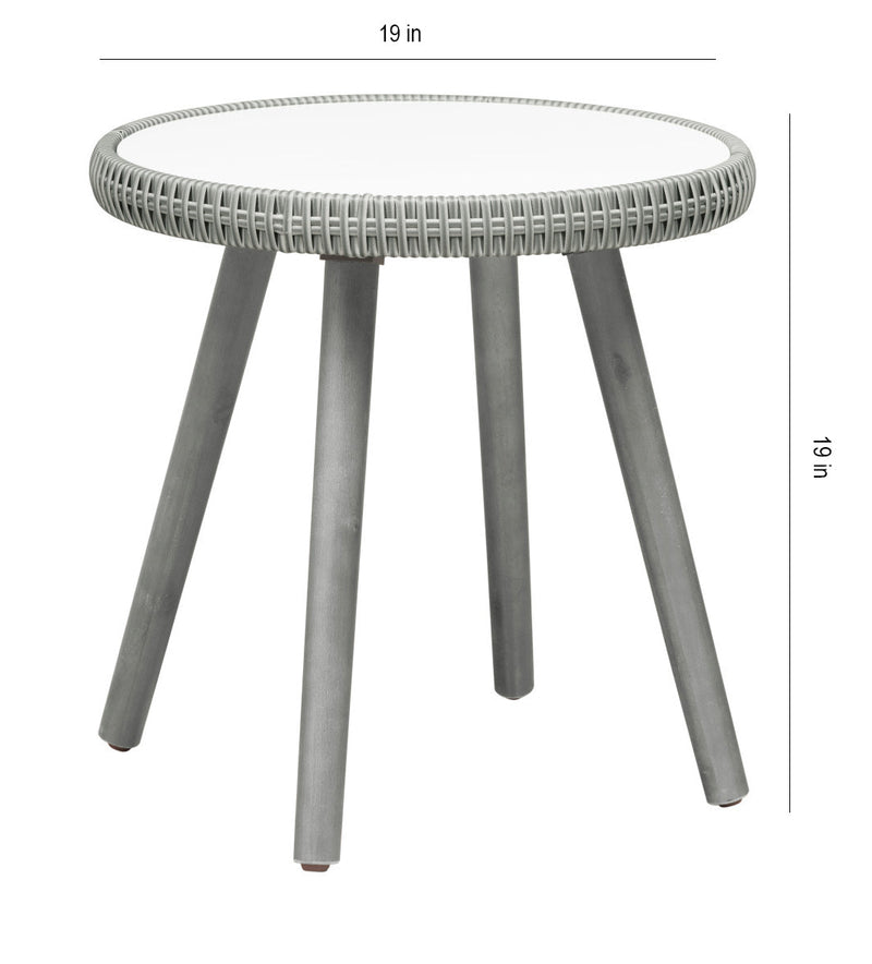 Orek Outdoor Patio Seating Set 2 Chairs and 1 Table Set (Grey + White)