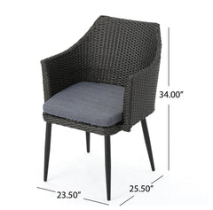 Camo Outdoor Patio Seating Set 2 Chairs and 1 Table Set (Black)