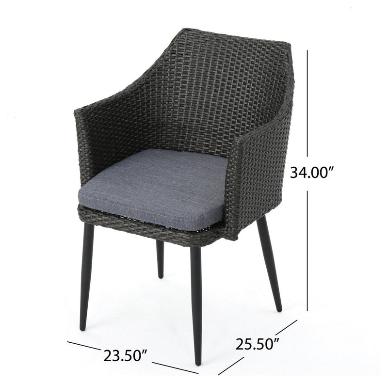 Camo Outdoor Patio Seating Set 2 Chairs and 1 Table Set (Black)