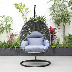 Blox Single Seater Hanging Swing With Stand For Balcony , Garden (Dark Grey)