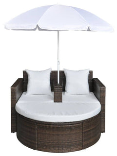 Donatello Outdoor Poolside Sunbed With Cushion Daybed (Brown)