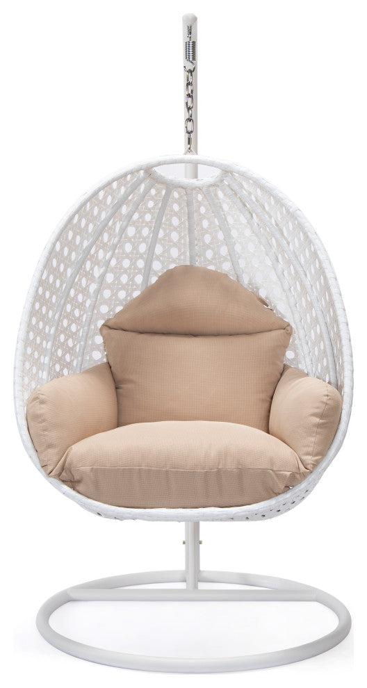 Pico Single Seater Hanging Swing With Stand For Balcony , Garden (White)