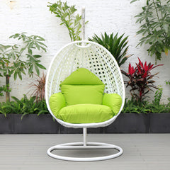 Pico Single Seater Hanging Swing With Stand For Balcony , Garden (White)
