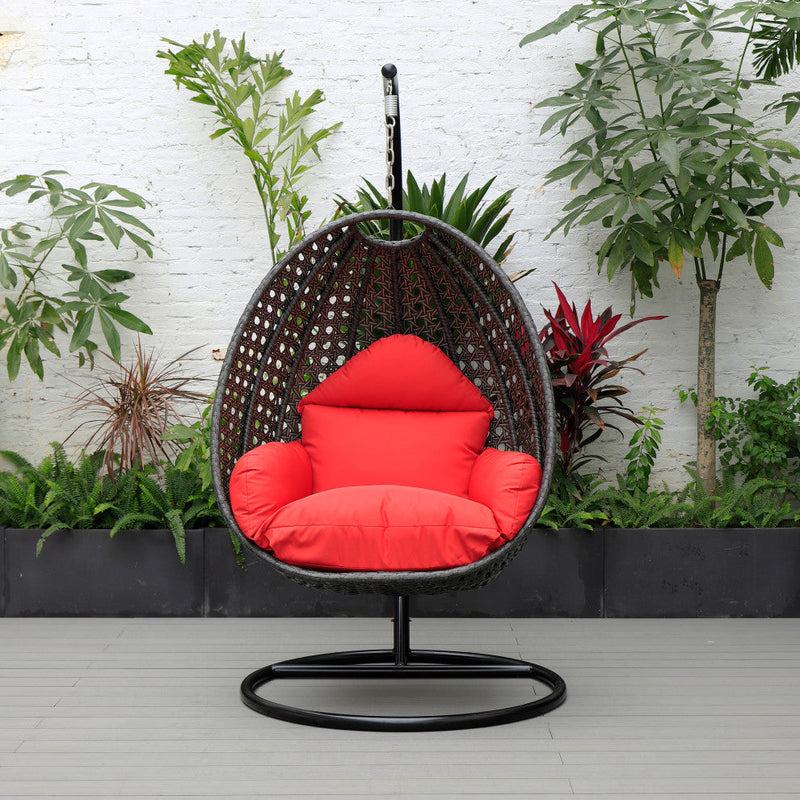Blox Single Seater Hanging Swing With Stand For Balcony , Garden (Dark Grey)