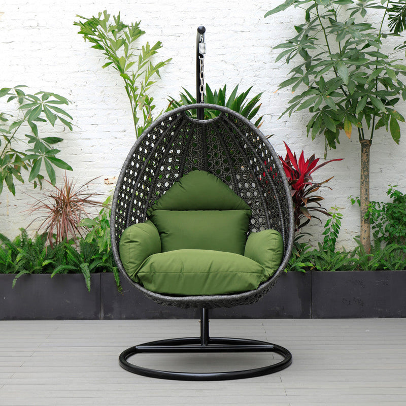 Blox Single Seater Hanging Swing With Stand For Balcony , Garden (Dark Grey)