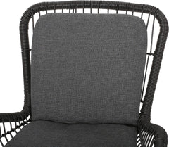Geeks Outdoor Patio Seating Set 2 Chairs and 1 Table Set (Black)
