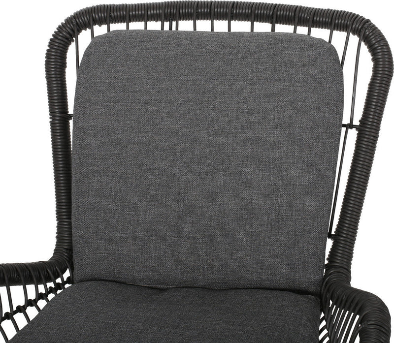 Geeks Outdoor Patio Seating Set 2 Chairs and 1 Table Set (Black)