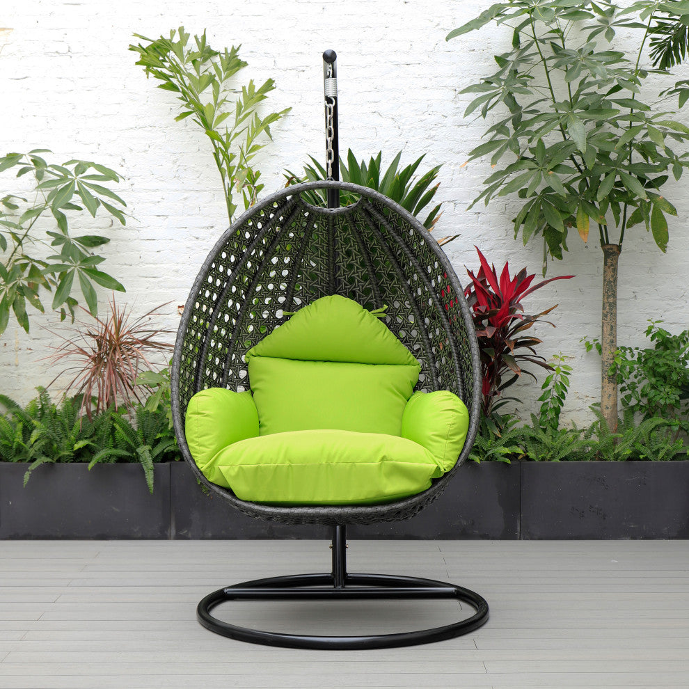 Blox Single Seater Hanging Swing With Stand For Balcony , Garden (Dark Grey)