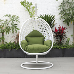 Pico Single Seater Hanging Swing With Stand For Balcony , Garden (White)