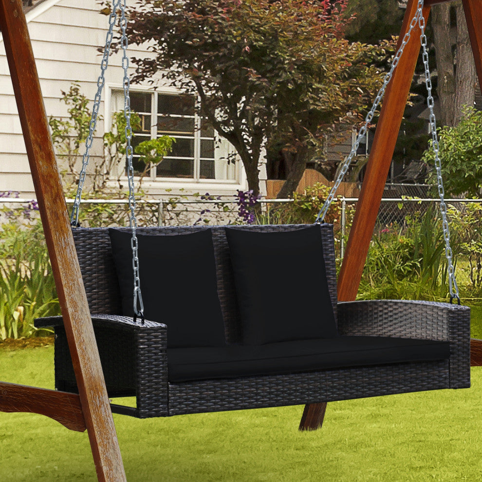 Robertina Double Seater Hanging Swing Without Stand For Balcony, Garden Swing (Dark Brown)