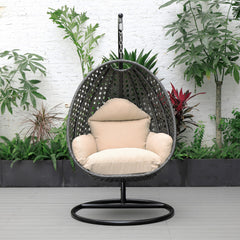 Blox Single Seater Hanging Swing With Stand For Balcony , Garden (Dark Grey)