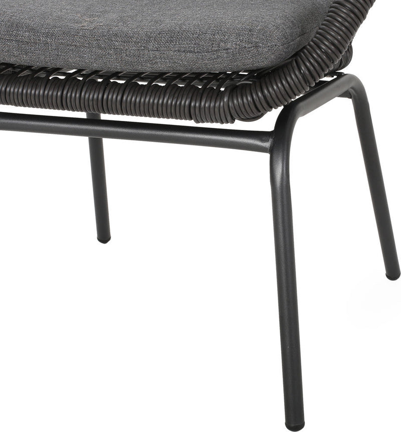 Geeks Outdoor Patio Seating Set 2 Chairs and 1 Table Set (Black)