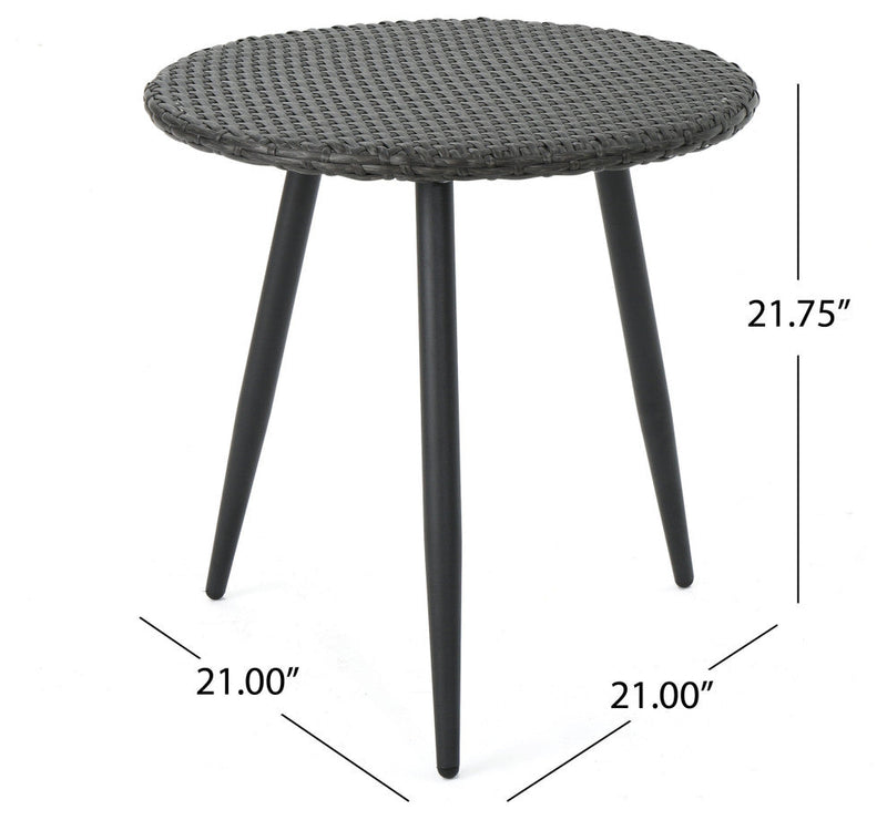 Camo Outdoor Patio Seating Set 2 Chairs and 1 Table Set (Black)