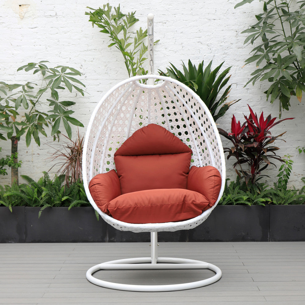 Pico Single Seater Hanging Swing With Stand For Balcony , Garden (White)