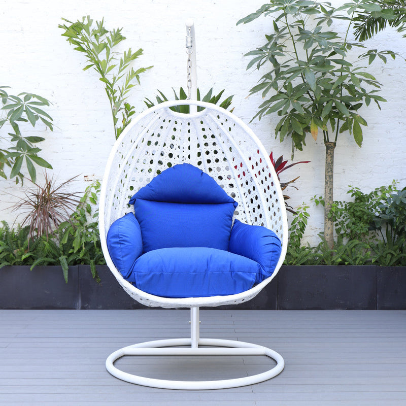 Pico Single Seater Hanging Swing With Stand For Balcony , Garden (White)