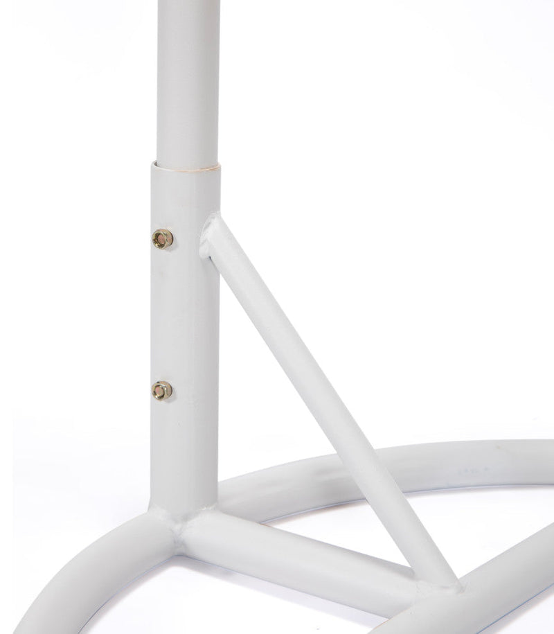 Pico Single Seater Hanging Swing With Stand For Balcony , Garden (White)
