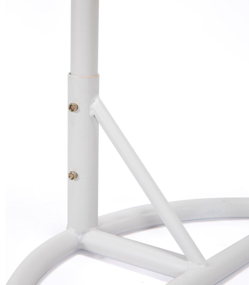 Pico Single Seater Hanging Swing With Stand For Balcony , Garden (White)