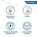 Crompton HS Torpedo with 2 Year Warranty Energy Saving 400 mm Table Fan (KD White | Pack of 1)