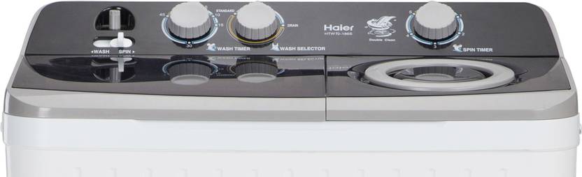 Haier 7 kg Semi Automatic Top Load Washing Machine Black, White (HTW70-186S)-2