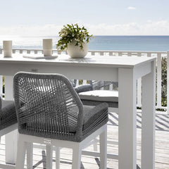 Oscuro Outdoor Patio Bar Sets 4 Chairs and 1 Table  Braided & Rope