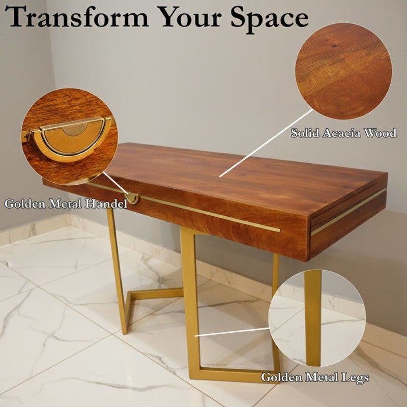 Solid Acacia Wood Transformer Table – Extendable, Standing & Gaming Desk to Dining Table with Hydraulic Lift and Storage