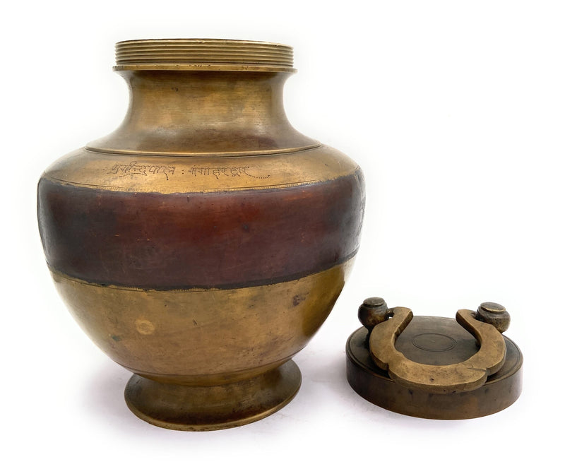 Bhunes Brass Antiques Kamandal | Brass Stoup | Gangajali With 2 Litre Capacity,Gold, 10.5 Inch, 1 Piece