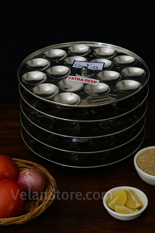 Vcookware Mini idly plate extra deep idli stand set