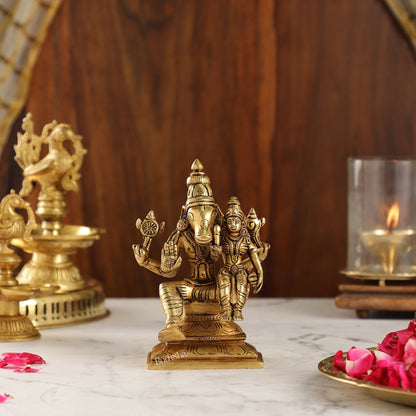 Brass Hayagriva Lakshmi Statue | 6 inch Height