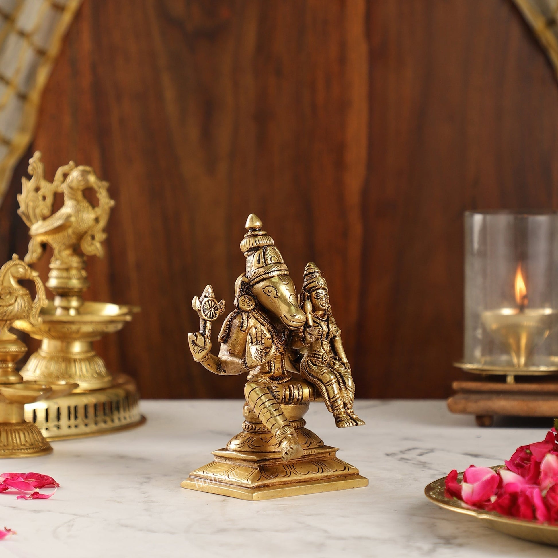 Brass Hayagriva Lakshmi Statue | 6 inch Height