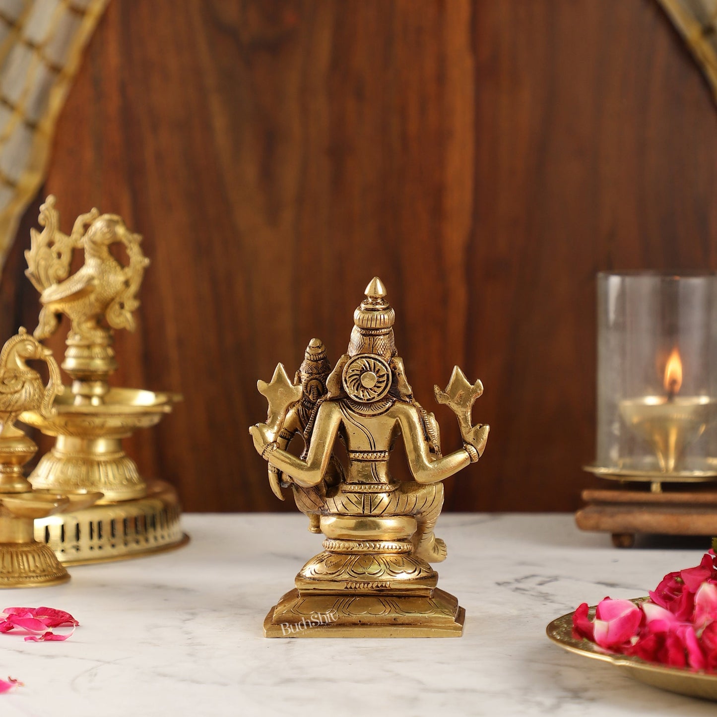 Brass Hayagriva Lakshmi Statue | 6 inch Height