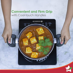 Wonderchef Blueberry Non-Stick Kadhai with Glass Lid, 28 cm, Non-toxic, Chemical & PFOA Free, Pure-grade Aluminium, Cook