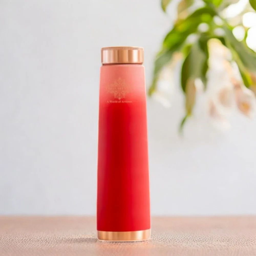 Pure Copper Bottle with Pyramid Shape and Eye-Catching Colors – 800 ML