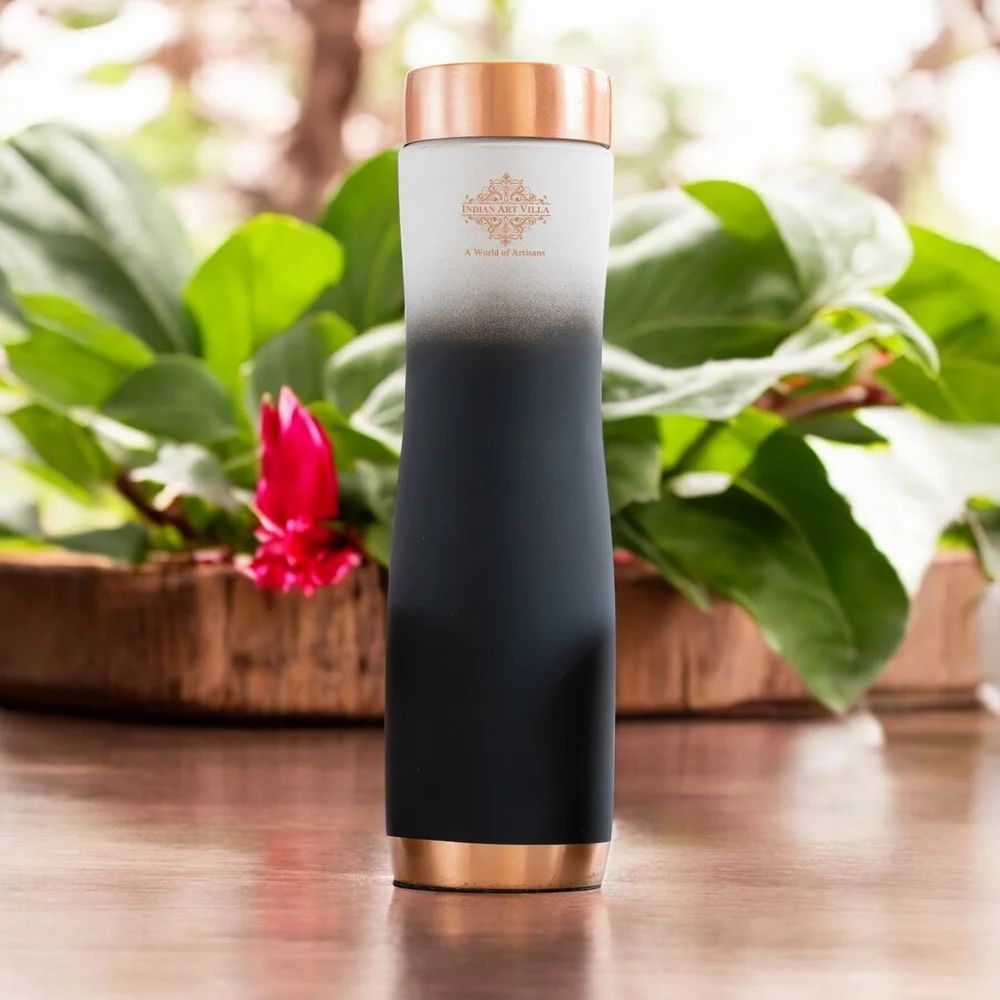 Pure Copper Water Bottle With Ombre Silk Finish Design – 1000ml