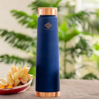 Pure Copper Bottle with Pyramid Shape Silk Finish Design – 800 ML