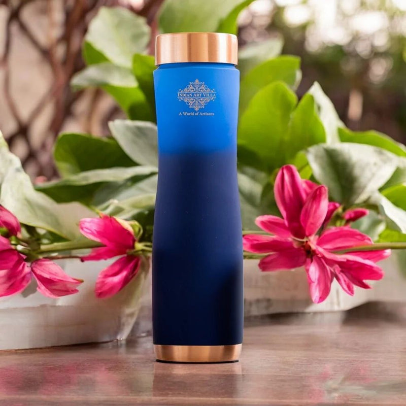 Pure Copper Water Bottle With Ombre Silk Finish Design – 1000ml