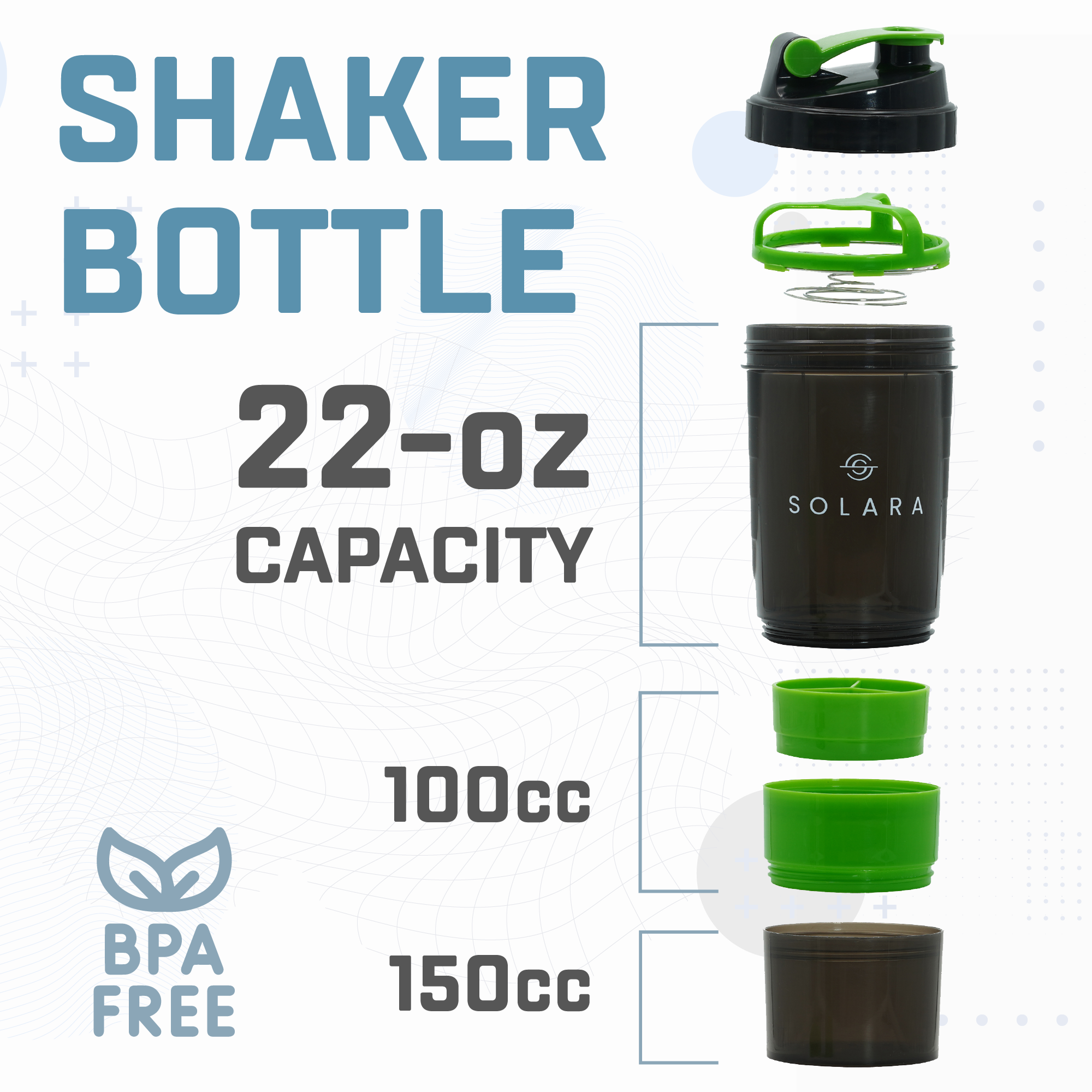 Protein Shaker Bottle with Spring Coil- 650 ML