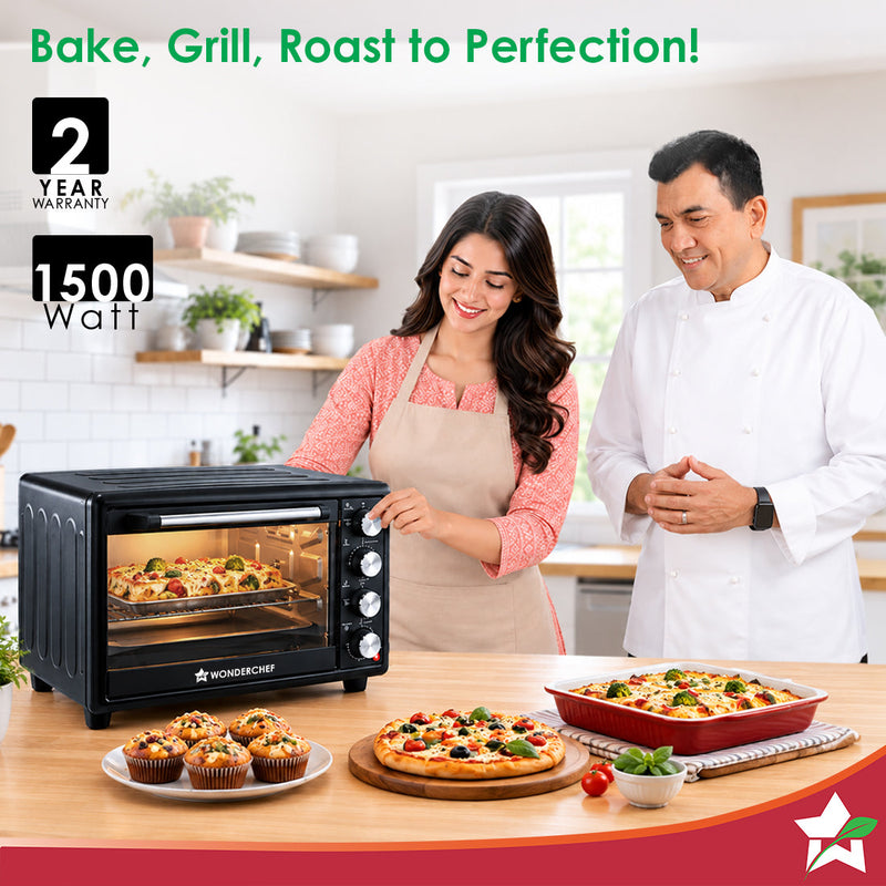 Wonderchef Oven Toaster Griller 30 L with Rotisserie and Convection for Baking, Top and Bottom Heat Selector, Auto-Shut 