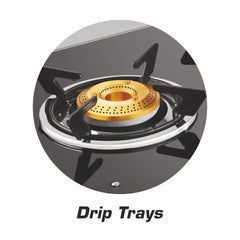 Vidiem Vantage 2 Burner Gas Stove for Kitchen, Yellow | Manual Ignition | 8mm Toughened Glass Top | High Efficiency Bras